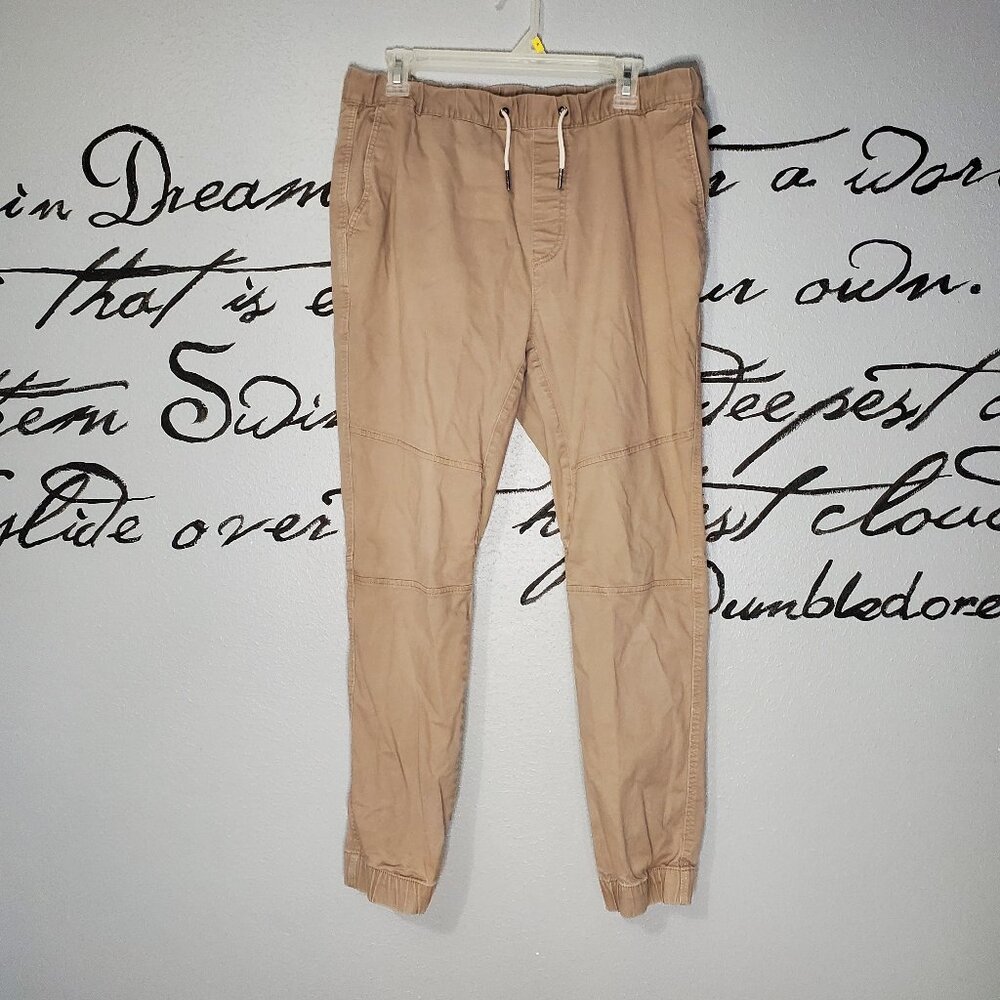 H&M Divided Men's Tan Twill Joggers, M